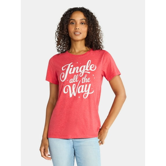 Christmas Women's Jingle Graphic Tee from Holiday Time, Sizes S-XXXL
