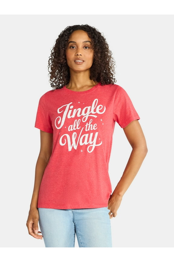 Christmas Women's Jingle Graphic Tee from Holiday Time, Sizes S-XXXL