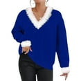 thumbnail image 1 of Women's Christmas Knit Sweater with Faux Trim, 1 of 8