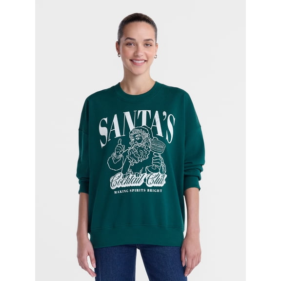 Christmas Women's and Women's Plus Fleece Sweatshirt from Holiday Time, Sizes S-4X