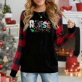 thumbnail image 1 of Women's Christmas Long Sleeve Top, Plaid Sleeve Festive Nurse Graphic Sweatshirt, 1 of 4