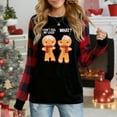 thumbnail image 1 of Women's Christmas Long Sleeve Top, Plaid Sleeve "I Can't Feel My Legs" Gingerbread Man Funny Graphic Sweatshirt, 1 of 4