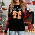 thumbnail image 1 of Women's Christmas Long Sleeve Top, Plaid Sleeve "I Can't Feel My Legs! What?" Gingerbread Graphic Sweatshirt, 1 of 4