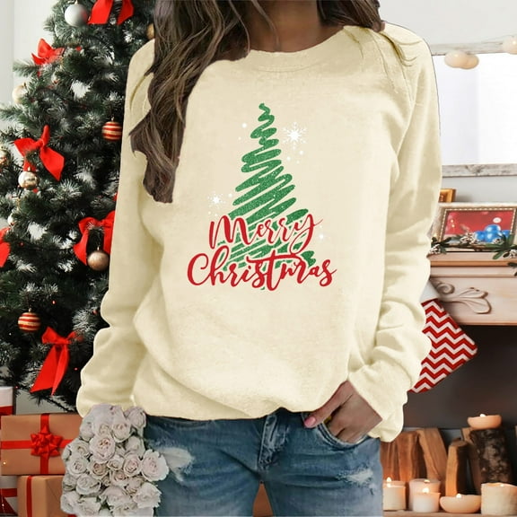 Women's Christmas Merry Letters Casual Long Sleeved Hoodie