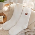 thumbnail image 1 of Women's Christmas Mid Calf Socks Fuzzy Plush Lined Thick Warm Winter Floor Socks Non Slip Cozy Crew Sleeping Socks for Indoor Home Lounge, 1 of 4