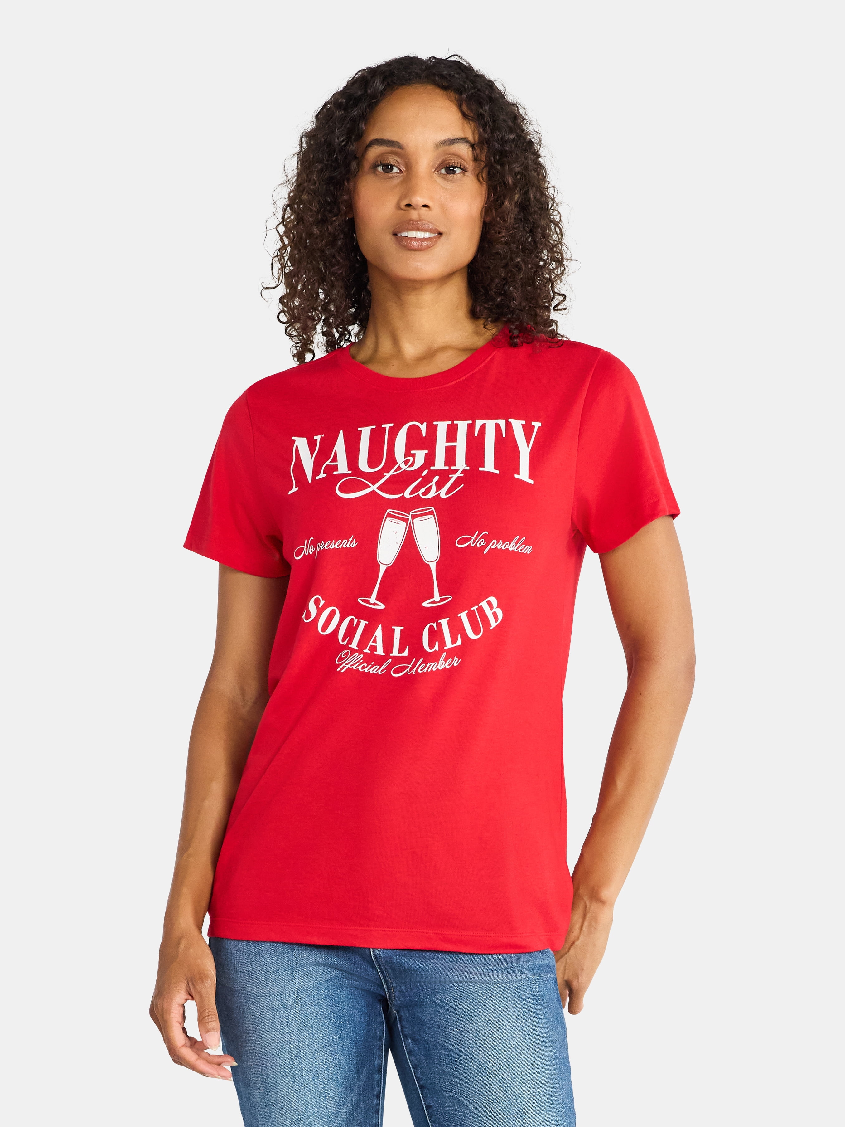 Christmas Women's Naughty List Graphic Tee from Holiday Time, Sizes S-XXXL