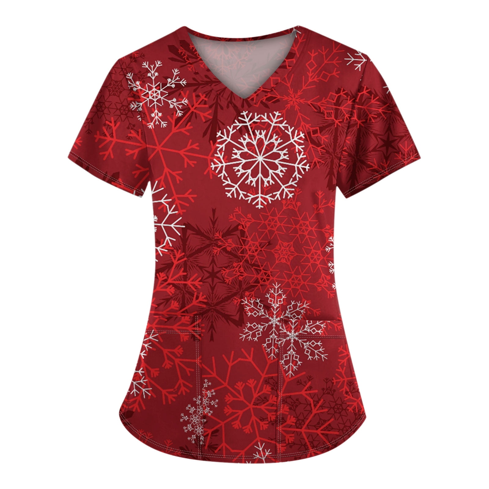 Women's Christmas Nurse Uniforms Christmas Trees Graphic Medical Scrub