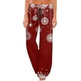thumbnail image 1 of Women's Christmas Pajama Pants Soft and Comfortable Snowflake Print Lounge Wear for Holiday Season, 1 of 4