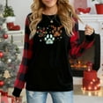 thumbnail image 1 of Women's Long Sleeve Buffalo Plaid Graphic Top - Christmas Festive Holiday Casual Shirt, 1 of 4