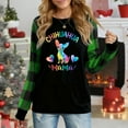 thumbnail image 1 of Women's Christmas Plaid Long Sleeve Top, "Chihuahua Mama Colorful Dog Festive Graphic" Casual Shirt, 1 of 4