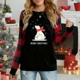 thumbnail image 1 of Women's Christmas Plaid Long Sleeve Top, "Merry Christmas Polar Bear Red Scarf Festive Graphic" Casual Shirt, 1 of 4