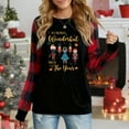 thumbnail image 1 of Women's Christmas Plaid Long Sleeve Top, "Nutcracker It's The Most Wonderful Time Festive Graphic" Casual Shirt, 1 of 4