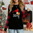 thumbnail image 1 of Women's Christmas Plaid Long Sleeve Top, "St. Louis Cardinal Baseball Festive Graphic" Casual Shirt, 1 of 4