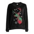 thumbnail image 1 of Women's Christmas Plush Crewneck Sweatshirt (Reindeer, Large), 1 of 1