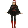 thumbnail image 1 of Women's Christmas Poncho - Funny Holiday Sweater Shirt - Black Cocktails, 1 of 3