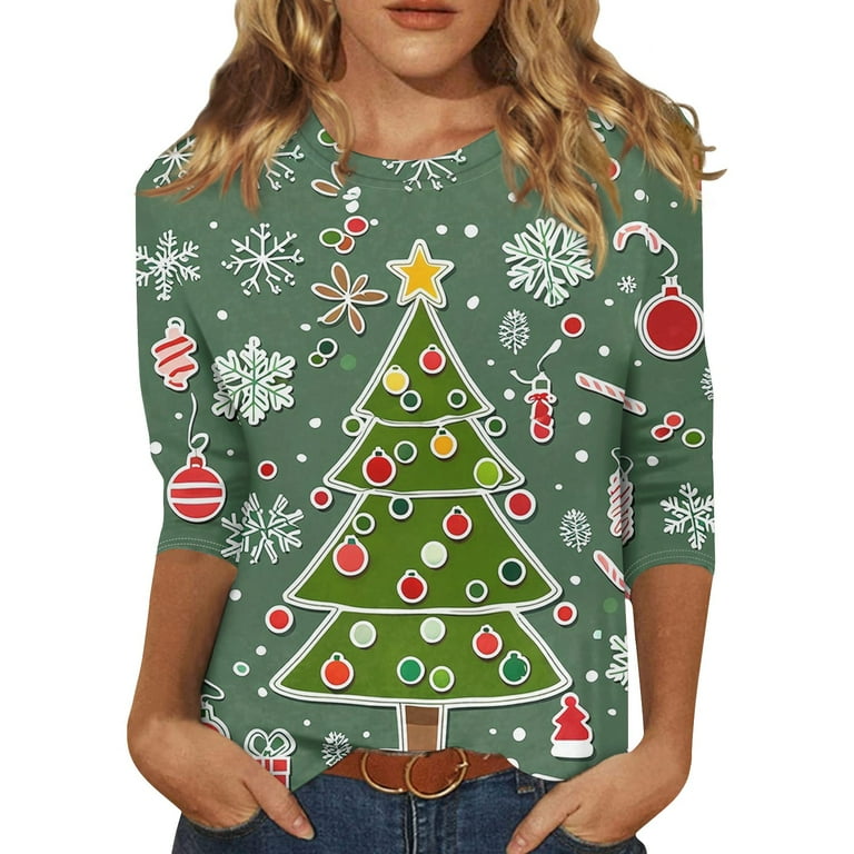 Women's Christmas Print Blouse