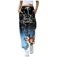 thumbnail image 1 of Women's Christmas Print Casual Pants Stylish Comfortable Holiday Fashion Trousers for Everyday Wear, 1 of 2