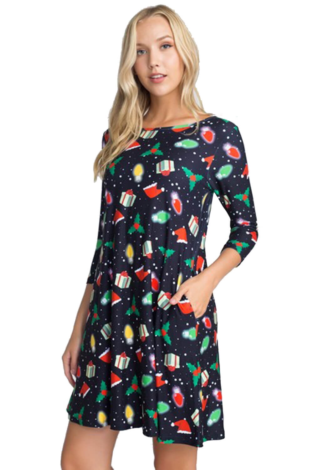 Christmas Pattern Print Dress