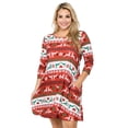 thumbnail image 1 of Women's Christmas Print Dress, Fair Isle Reindeer Print, 3XL, 1 of 5