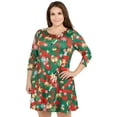 thumbnail image 1 of Women's Christmas Print Dress, Nutcracker Christmas/Green, 2XL, 1 of 5