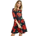 thumbnail image 1 of Women's Christmas Print Dress, Poinsettia Flower, M, 1 of 5