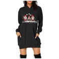 thumbnail image 1 of Women's Christmas Print Long Sleeve Hoodie Dress Casual Sweatshirt with Pockets Comfortable Warm Holiday Outfit, 1 of 2