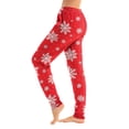 thumbnail image 1 of Women's Christmas Print Pajama Pants, Elastic Waist Tapered Casual Jogger Trousers, Holiday Cozy Soft Winter Sleepwear Bottoms Wine 3XL, 1 of 5
