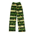 thumbnail image 1 of Women's Christmas Print Plush Pajama Pants, Soft and Comfortable Home Wear Trousers for Winter, Casual Sleepwear with Festive Design,Green,M, 1 of 5