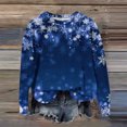 thumbnail image 1 of Women's Christmas Printed Crewneck Sweatshirt, Funny Long Sleeve Casual Pullover Top, Weekend Lounge Holiday Graphic Sportswear,Blue,2XL, 1 of 5