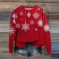 thumbnail image 1 of Women's Christmas Printed Crewneck Sweatshirt, Funny Long Sleeve Casual Pullover Top, Weekend Lounge Holiday Graphic Sportswear,Red,M, 1 of 5