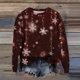 thumbnail image 1 of Women's Christmas Printed Crewneck Sweatshirt, Funny Long Sleeve Casual Pullover Top, Weekend Lounge Holiday Graphic Sportswear,Wine,S, 1 of 5