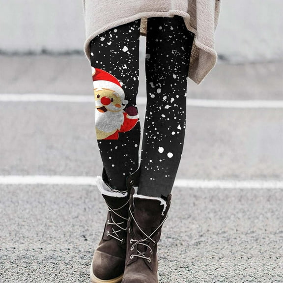 Women's Christmas Printed High Waist Tights Lifting Exercise Leggings Yoga Pants Womens High Waist Yoga Leggings with Pockets Exercise Tops for Women Maternity Summer Clothes 80s Workout Clothes for