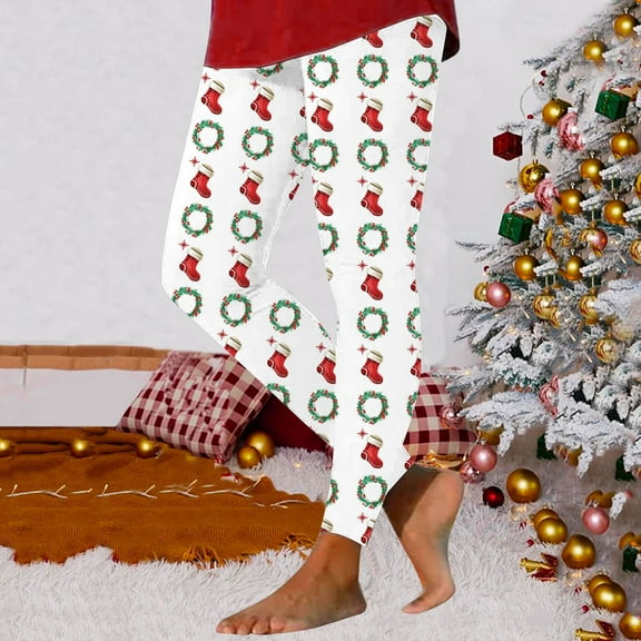 Women's Christmas Printed Leggings Lift Fitness Exercise Leggings Yoga Pants Gothic Leggings 3x Open Crotch Panties Extra Long Briefs Winter Wardrobe Womens Briefs plus Size Petite Leggings for Women