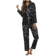 thumbnail image 1 of Women's Christmas Printed Pajama Set Long Sleeve Button Down Sleepwear Cozy Home Outfit Holiday Nightwear Comfortable Wear, 1 of 1