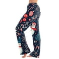 thumbnail image 1 of Women's Christmas Printed Plush Casual Pants with Drawstring Elastic Waist, Long Trousers for Home and Casual Wear, Comfortable Design,Dark Blue,S, 1 of 6
