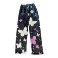 thumbnail image 1 of Women's Christmas Printed Plush Pants, Full Length Long Trousers for Winter Casual Wear, Soft and Warm Fleece Material with Festive Design for Women,Dark Purple,L, 1 of 4