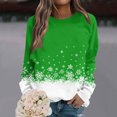 thumbnail image 1 of Women's Christmas Printed Round Neck Sweatshirt, Long Sleeve Casual Pullover Top, Raglan Sleeve Holiday Graphic Fall Winter Clothes,Army Green,S, 1 of 7