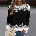 thumbnail image 1 of Women's Christmas Printed Round Neck Sweatshirt, Long Sleeve Casual Pullover Top, Raglan Sleeve Holiday Graphic Fall Winter Clothes,Black,S, 1 of 7