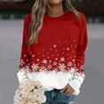 thumbnail image 1 of Women's Christmas Printed Round Neck Sweatshirt, Long Sleeve Casual Pullover Top, Raglan Sleeve Holiday Graphic Fall Winter Clothes,Red,S, 1 of 7
