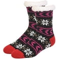 thumbnail image 1 of Women's Christmas Printed Sherpa Lined Cozy Thermal Non-Skid Grip Socks (Sweater, Size:9-11), 1 of 3