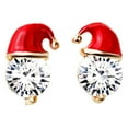 thumbnail image 1 of Women's Christmas Santa Hat Stud Earrings, Alloy Material, Rubber Backs, Lightweight, Ideal Gift for Christmas/Birthday, 1 of 6