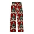 thumbnail image 1 of Women's Christmas Santa Pants Casual Holiday Festive Comfortable Stretchy Elastic Waist Soft Trousers for Seasonal Celebration, 1 of 2