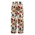 thumbnail image 1 of Women's Christmas Santa Pants Holiday Casual Pants Comfortable Festive Winter Bottoms Soft Elastic Waist Cozy Holiday Wear, 1 of 2