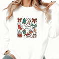 thumbnail image 1 of Women's Christmas Season Printed Round-neck Long-sleeved Cotton Sweatshirt White S-3XL, 1 of 5