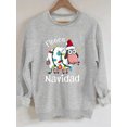 thumbnail image 1 of Women's Christmas Sheep Sweatshirt,  Fleece Crew Neck, Festive Navidad Print, Casual All-Season Knit Fabric Top, 250gsm, Cozy Holiday Fashion with Santa Hat, 1 of 6