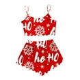 thumbnail image 1 of Women's Christmas Sleepwear Set Sleeveless Vest & Shorts Comfortable Holiday Pajamas Cozy Wear Soft Breathable Nightwear, 1 of 2