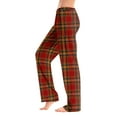 thumbnail image 1 of Women's Christmas Snowflakes and Trees Print Plush Pajama Pants, Soft and Comfortable Home Wear Trousers for Winter, Casual Sleepwear with Elastic Waist,Red,M, 1 of 7