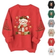 thumbnail image 1 of Women's Christmas Snowman Print Sweatshirt, X-mas Party Holiday Crewneck Long Sleeve Fleece Lined Relaxed Tops, S-XXL, 1 of 6
