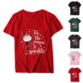 thumbnail image 1 of Women's Christmas Snowman Tshirt 2025 Short Sleeve Crewneck It's The Season To Sparkle Graphic Tees, 1 of 1