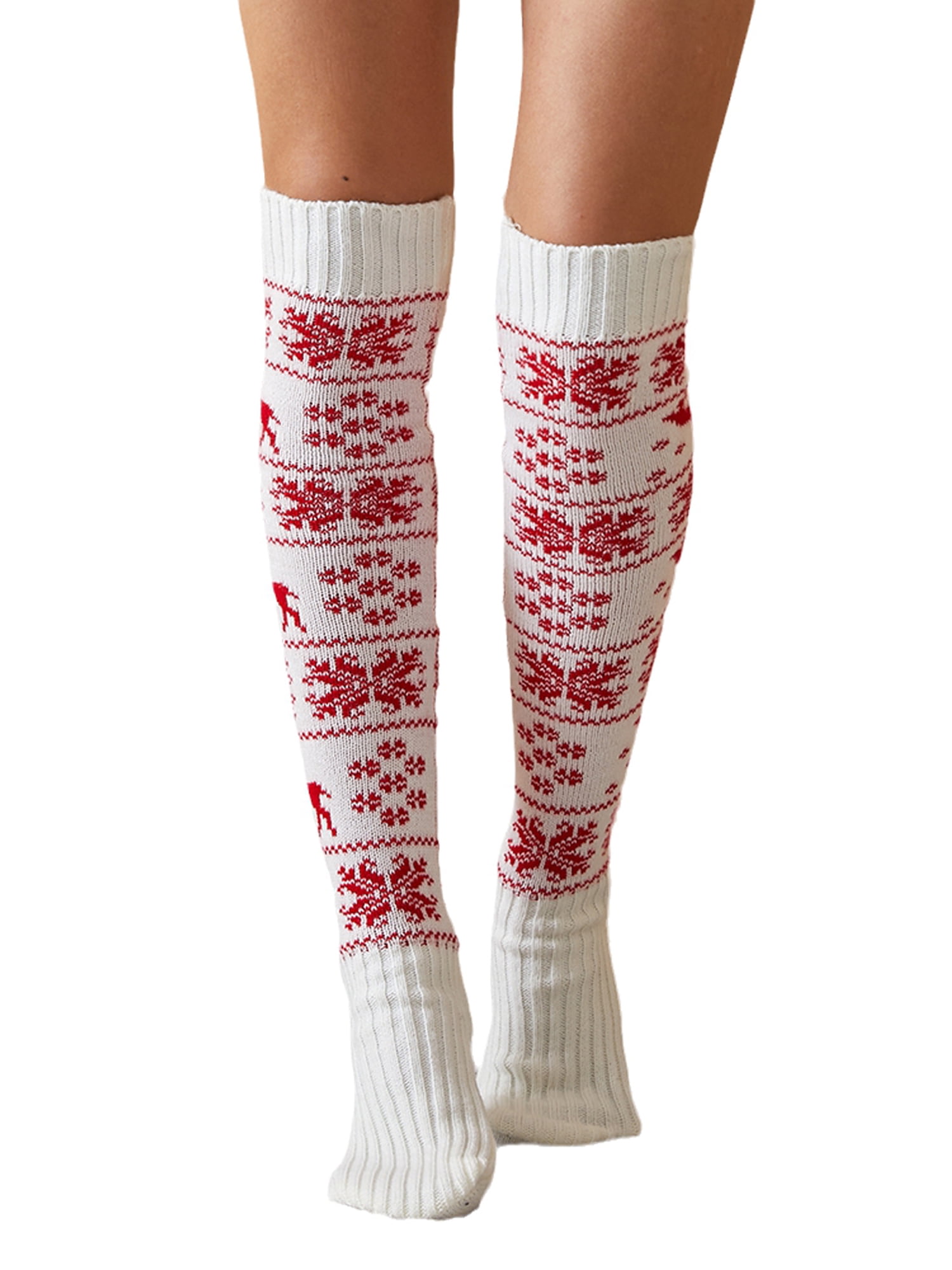 Women's Christmas Socks Thigh High Over Knee Thermal Stockings